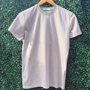 Shasa Gray Striped Short Sleeve Tee